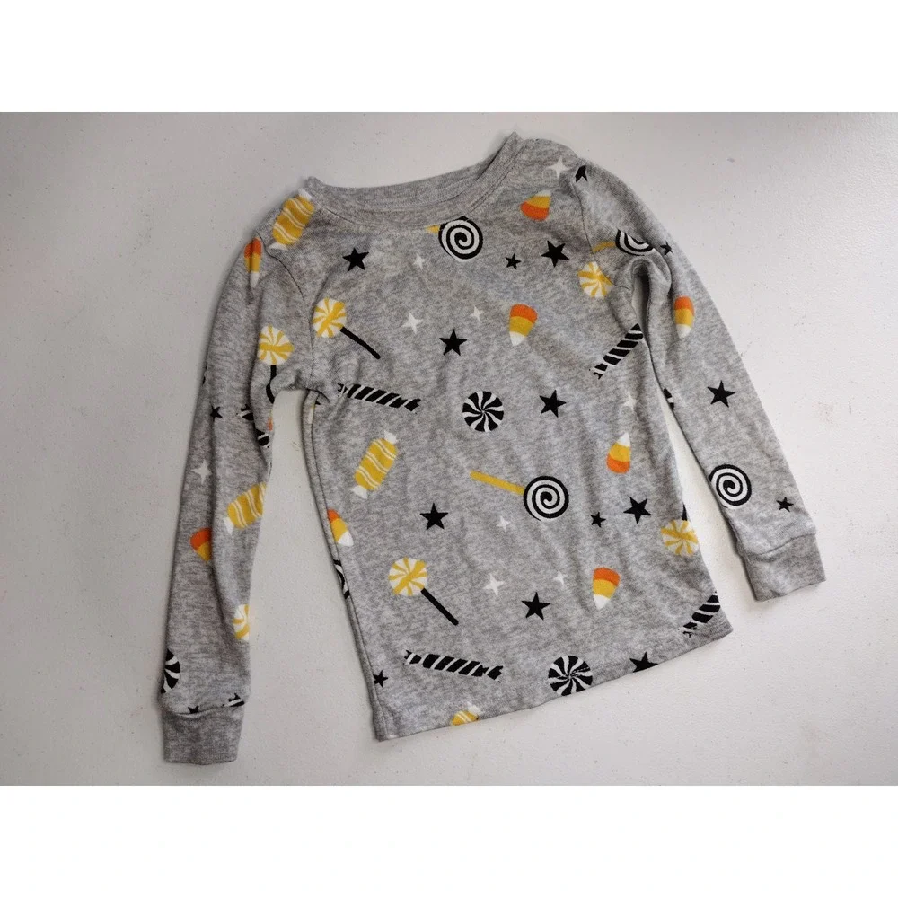 Toddler Halloween Candy Corn Pajama‎ Set Gray 4T